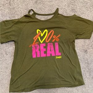 Zumba Fitness Cold Shoulder Shirt (S)
